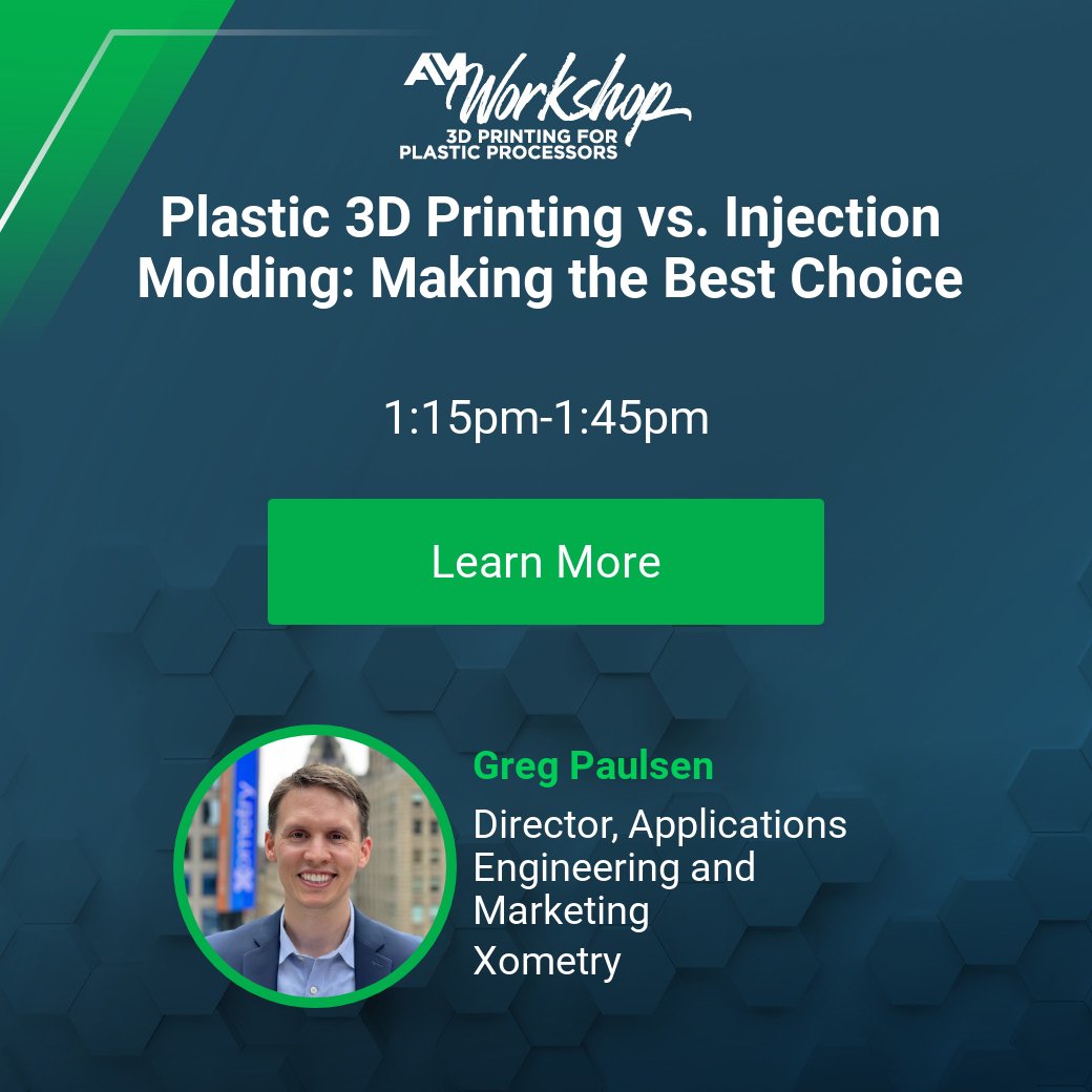 If you're not sure whether 3D printing or injection molding is the right choice for your next project, stop by the 3D printing workshop at #NPE2024 in May! Register here: loom.ly/pt8myRI