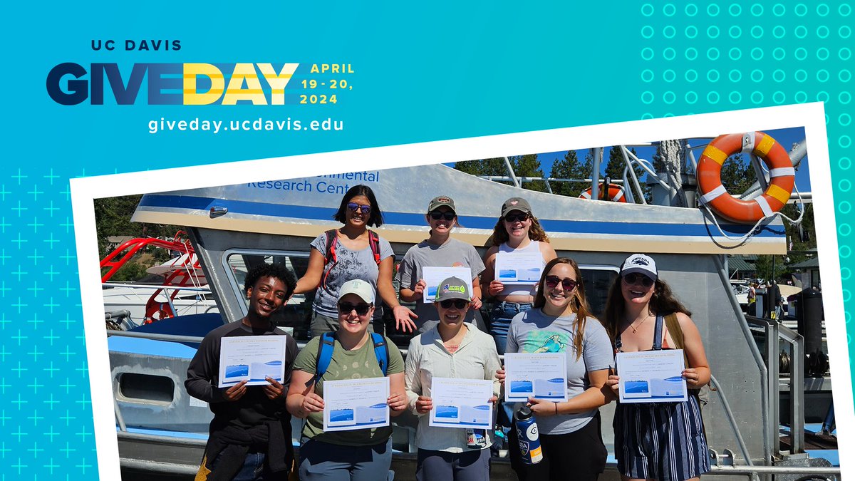 TERC Internship for Tahoe Scholars fund provides paid internships for high school and undergraduate students for 8-weeks each summer. UC Davis Give Day April 19-20, 2024. Link here for more: giveday.ucdavis.edu/giving-day/856…