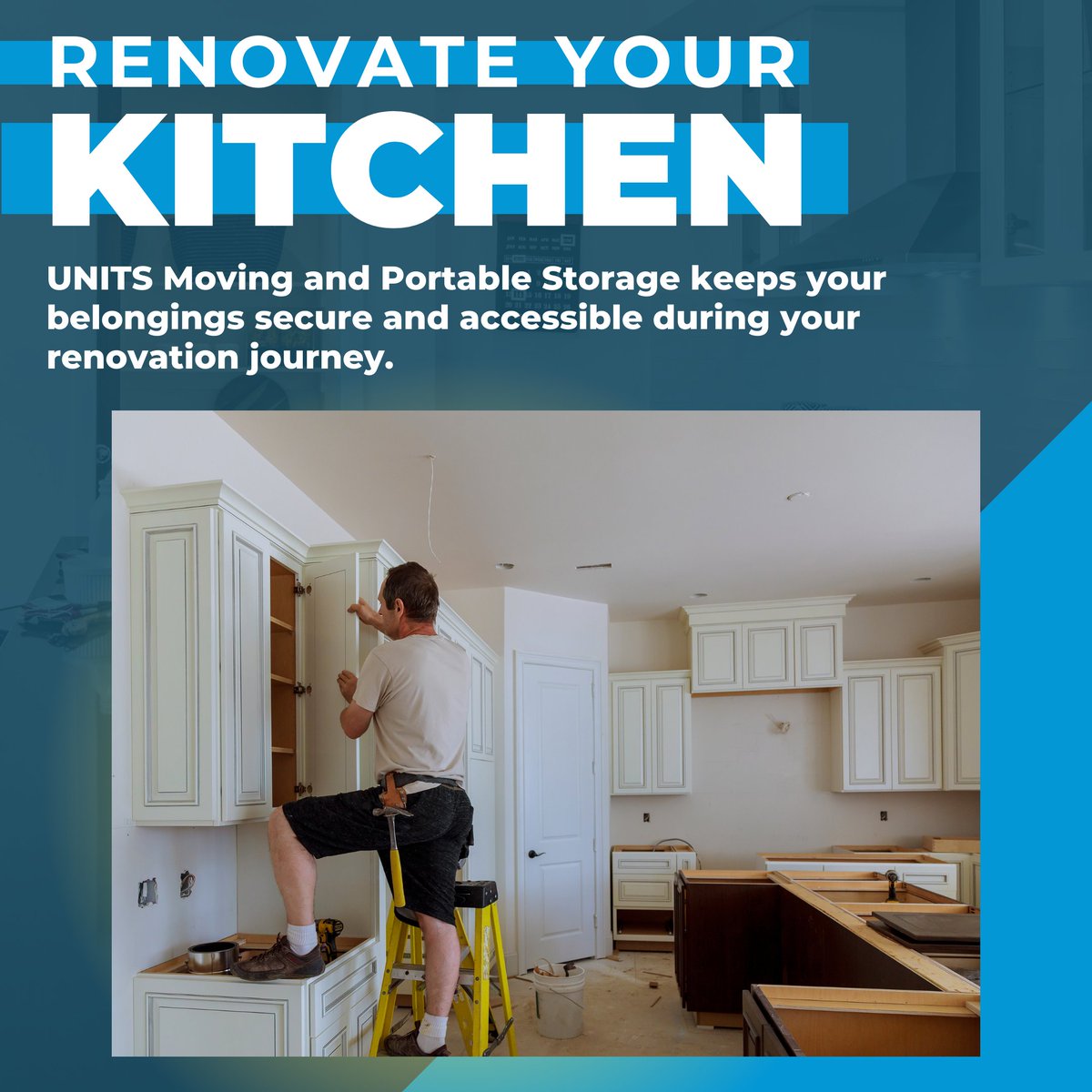 Kitchen renovation made simple with UNITS Moving and Portable Storage! 🛠️ Store your belongings safely and conveniently as you transform your space. Get started today! #UNITSStorage #KitchenUpgrade #Remodeling