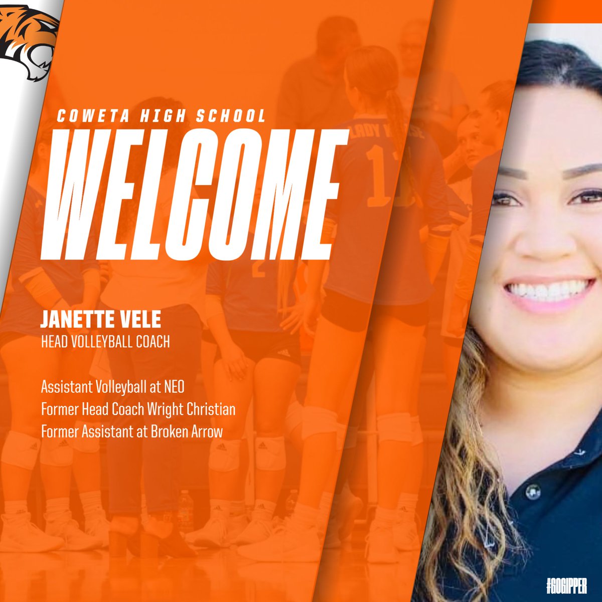 CowetaPS's tweet photo. Big news for Coweta Volleyball!  Welcome to CPS Coach Vele, please see the information on upcoming parent meetings and tryouts.

Go Tigers! https://t.co/dc5y2t7sjw