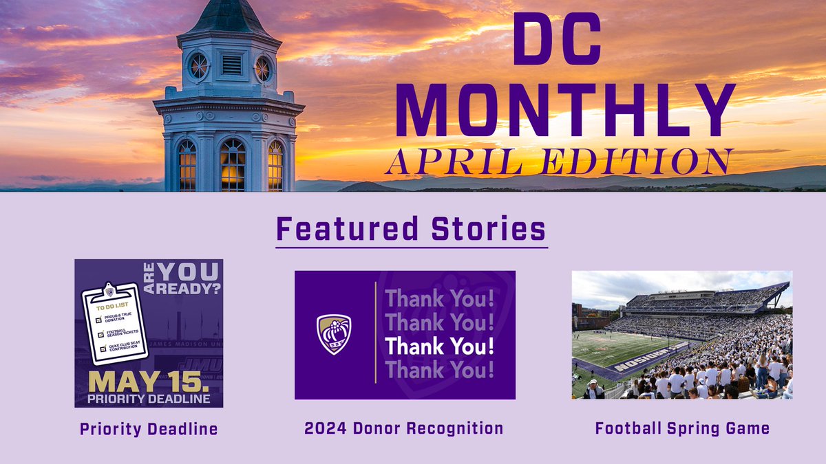 Be sure to check out the April Edition of the DC Monthly! 🔗: ow.ly/OFoF50RcBB8 #GoDukes | #ProudandTrue
