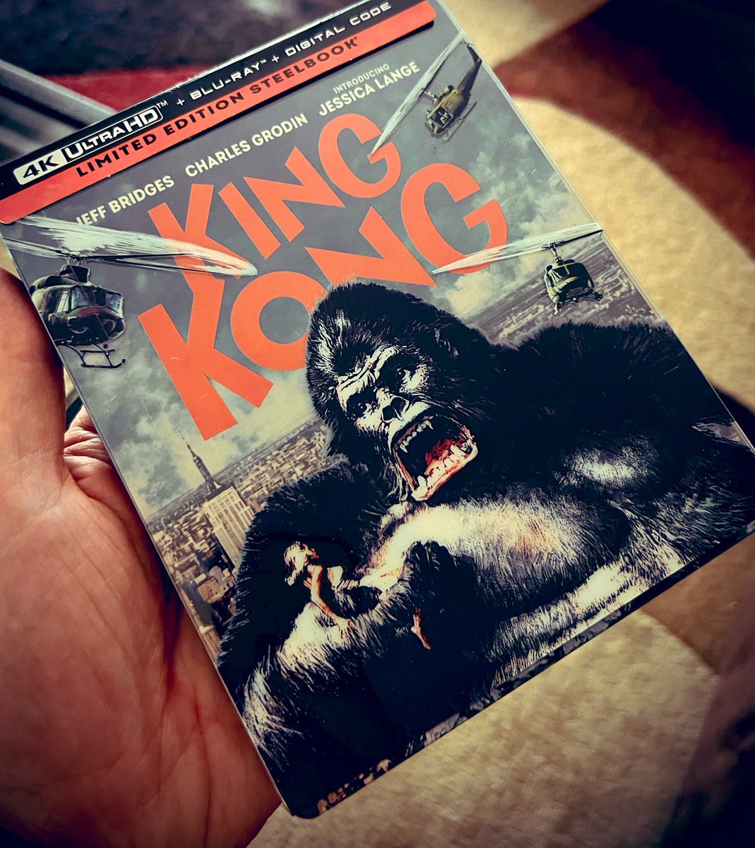 The much-maligned 1976 film #KingKong 4K Steelbook is here! 🍌 I used to be one of the ride operators at the sorely missed “Kongfrontation” attraction at @UniversalORL in the 90’s. The attraction was based on this movie. I’m going to have a good time visiting my old friend.