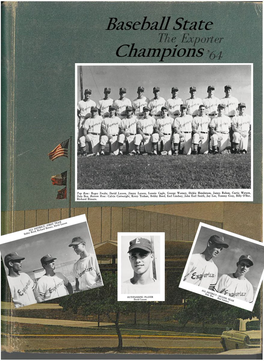 Join us Tues., April 16, 6:30pm, at Exporter Baseball Field, when we honor the 1964 Exporter 4A State Championship Baseball Team! 60 years ago the 'scrappy Brazosport' team won BISD's 1st Baseball State Championship. #AnchorsAweigh #OnceAnExporterAlwaysAnExporter #BISDpride