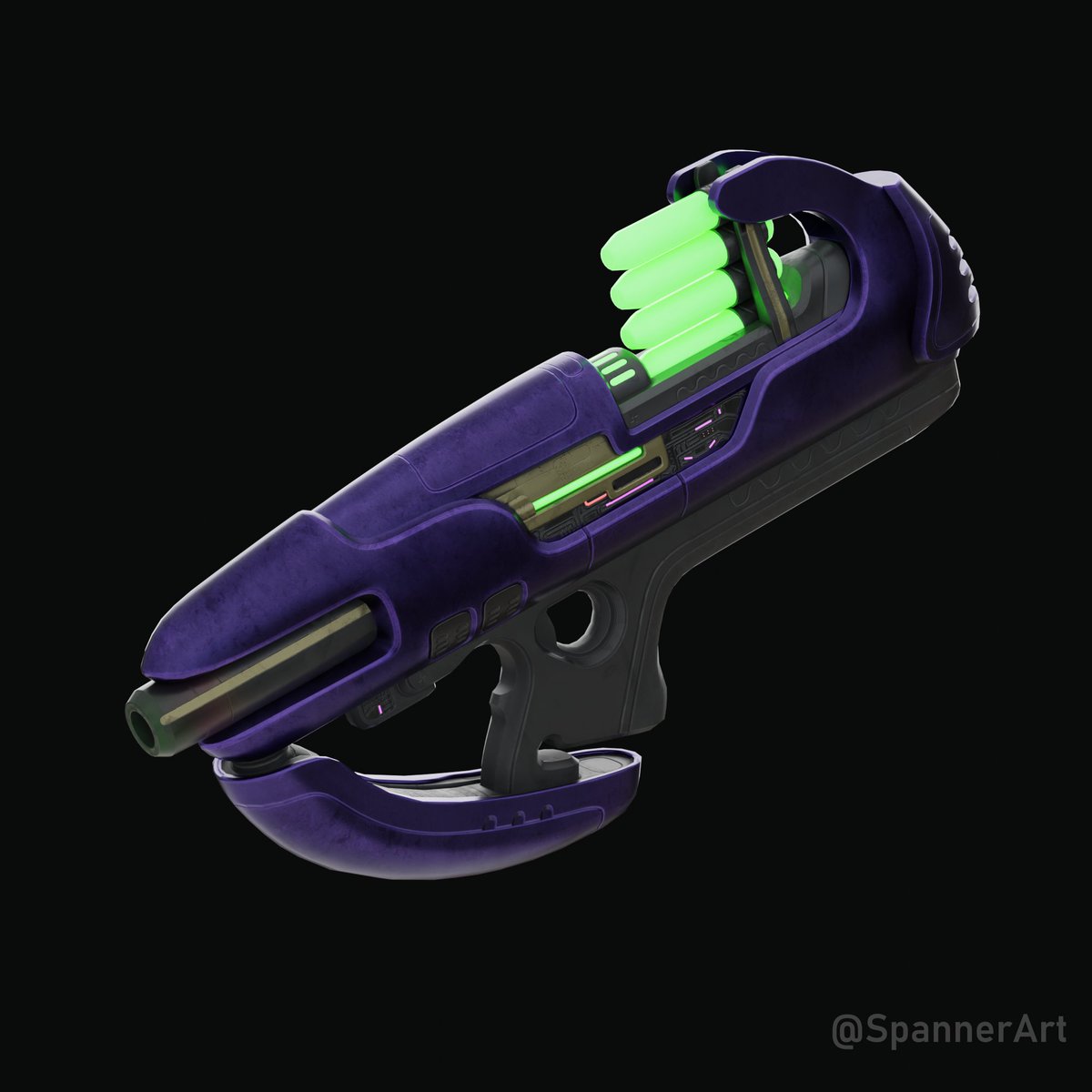 SpannerArt's tweet photo. Here's a preview of the Fuel rod cannon I've been working on for @RingworldAlpha!
The textures are WIP.

#Halo #RingworldAlpha #Blender https://t.co/18RWjVQCcV