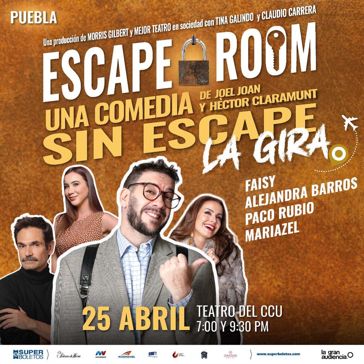 El próximo 25 de abril hay doble función de #Atrapados (Escape Room) en el Teatro del CCU de Puebla. ¿Tú ya tienes tus boletos para acompañarnos? 📍 Puebla - Teatro del CCU 📆 Jueves 25 de abril ⏰ Funciones 7:00 y 9:30 p.m. 🎟️ bit.ly/ERPuebla