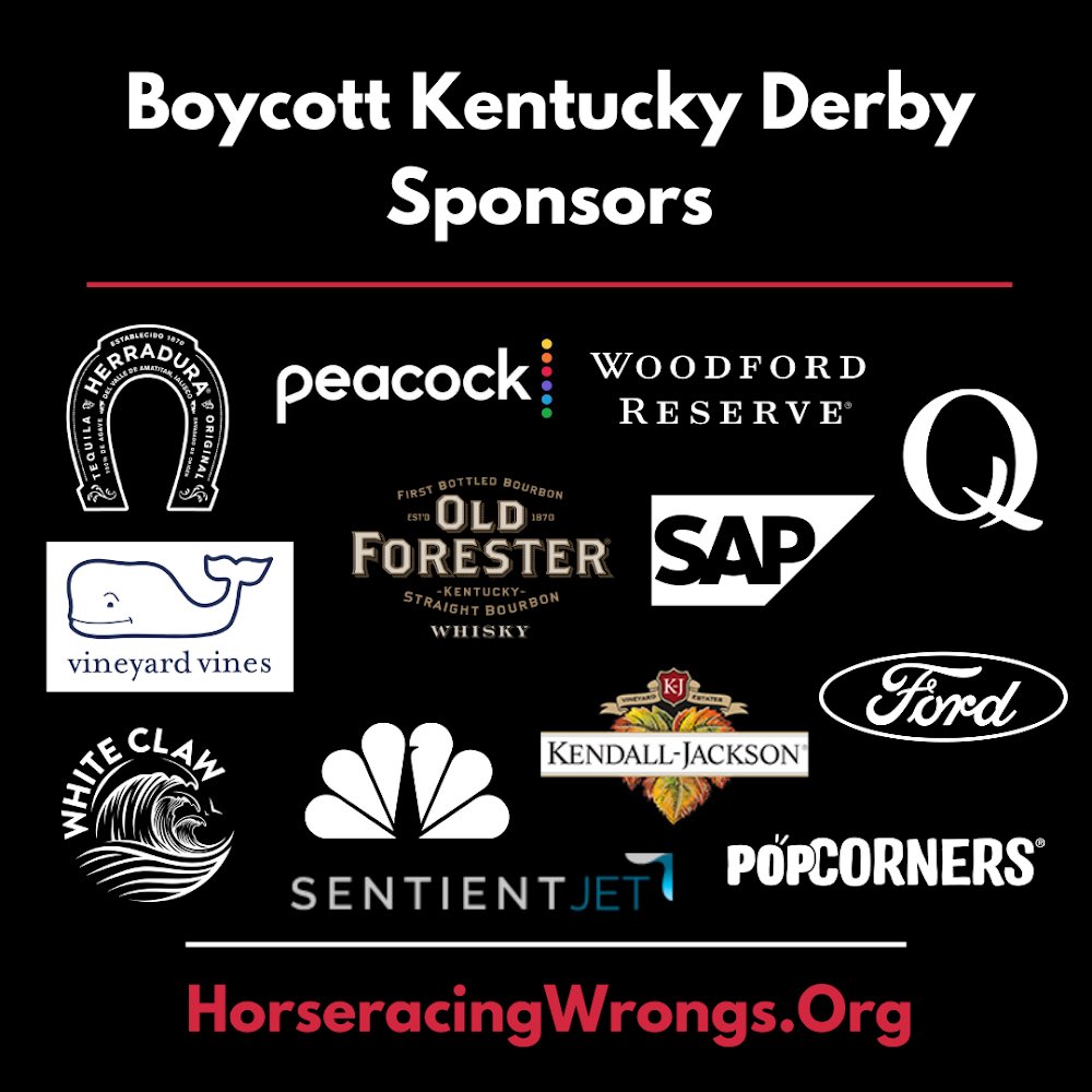 Stop supporting animal cruelty! Boycott and contact these companies that support the cruel Horseracing industry @racingwrongs #becrueltyfree