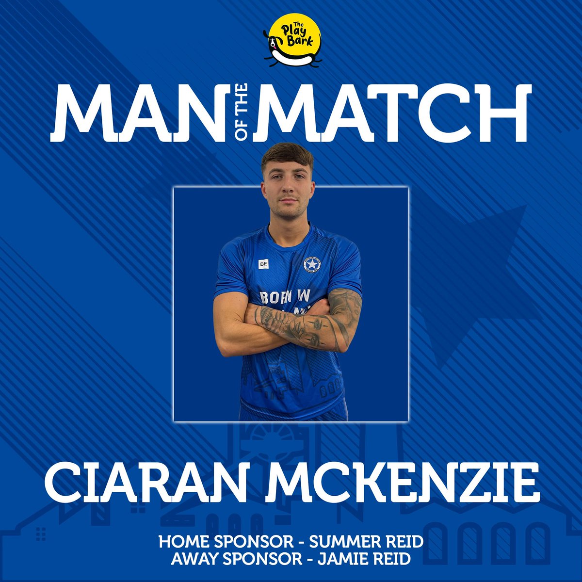 Tonight’s Playbark Man of the Match award goes to Ciaran McKenzie, another Rolls Royce performance from our number 4 ⭐️