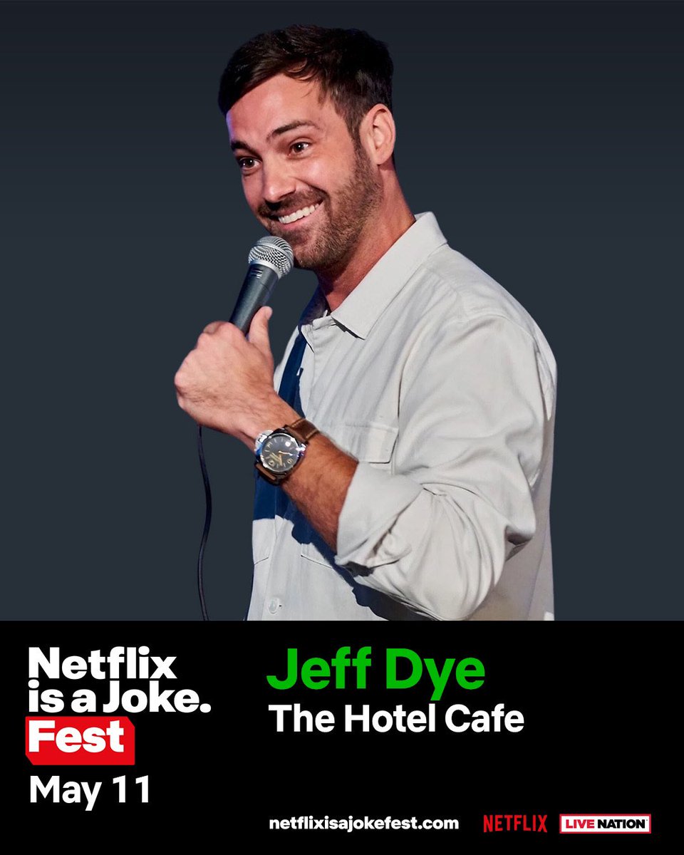 Join us for Netflix Is a Joke Presents: Jeff Dye on May 11th🎤 Grab your tickets before we sell out! new.hotelcafe.com/event/netflix-…