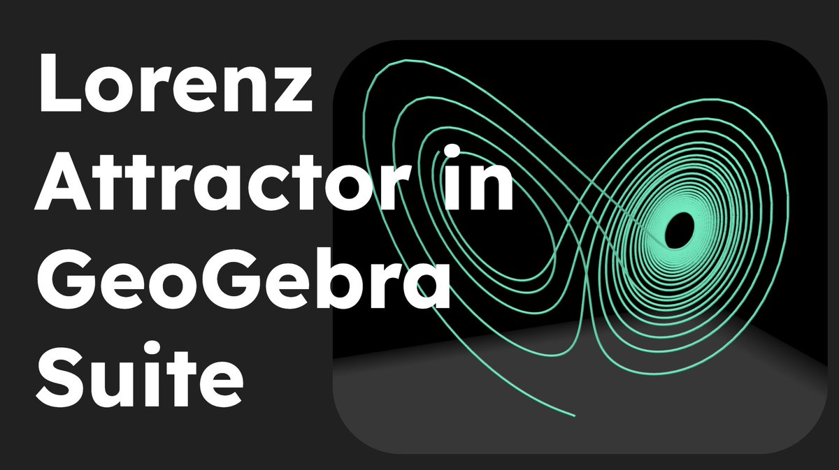 jcponcemath's tweet photo. Did you know you can solve numerically systems of ODEs in @geogebra ? In this short tutorial I show you how to solve and plot the most famous system: The Lorenz Attractor.
https://t.co/ATXjFT3qNT
#opensource #lorez #attractor #differential #equations https://t.co/bbtNkrmJJD