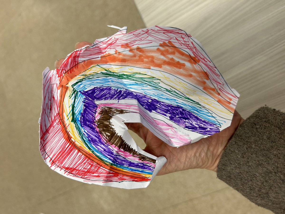 A student gave this to me for my birthday. She said, “Ms. Korach I made a rainbow for you because I couldn’t afford to buy anything. It’s to remind you that whenever you are sad I will be a rainbow in your cloud.” I was speechless. #StarfishClub #X #mentalhealth