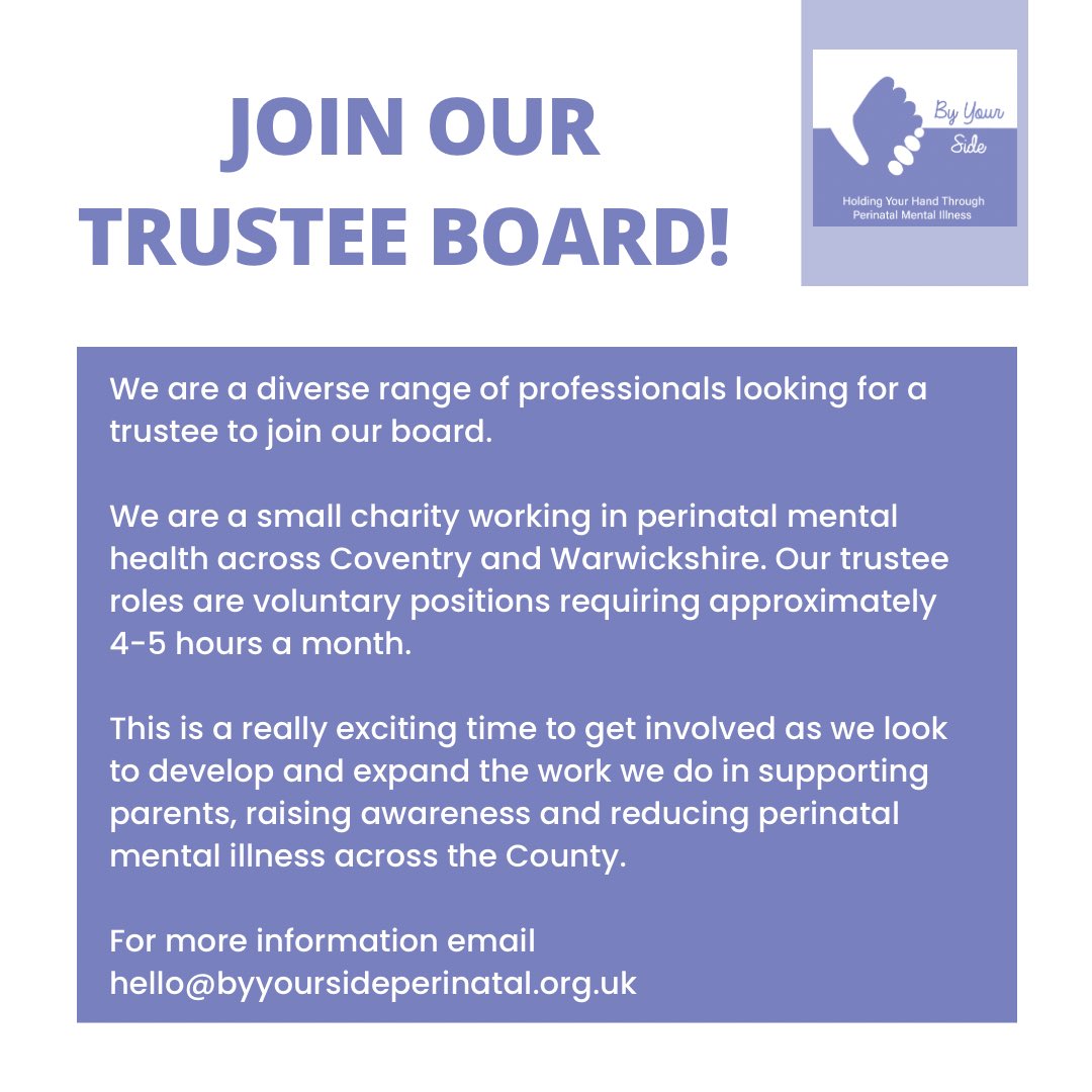 Fabulous @ByYourSideForum trustee meeting tonight!💜

I love growing By Your Side with like minded professionals & the differences we can all bring to supporting parents!

We are looking for another trustee - message us if you would like more info!  #perinatalmentalhealth