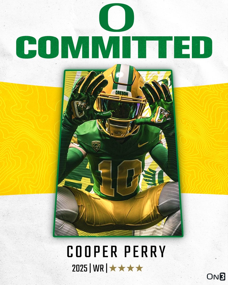 🚨BREAKING🚨 4-star WR Cooper Perry has committed to Oregon🦆 More from @SWiltfong_: on3.com/college/oregon…