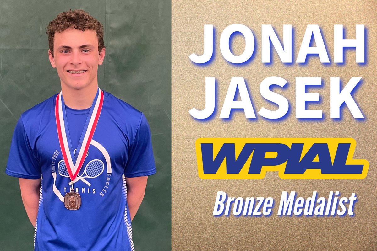 Way to go, Jonah Jasek! Jonah, who is a sophomore, earned third place this afternoon in the WPIAL Class 2A Boys Tennis Singles Championships. #SPsoars