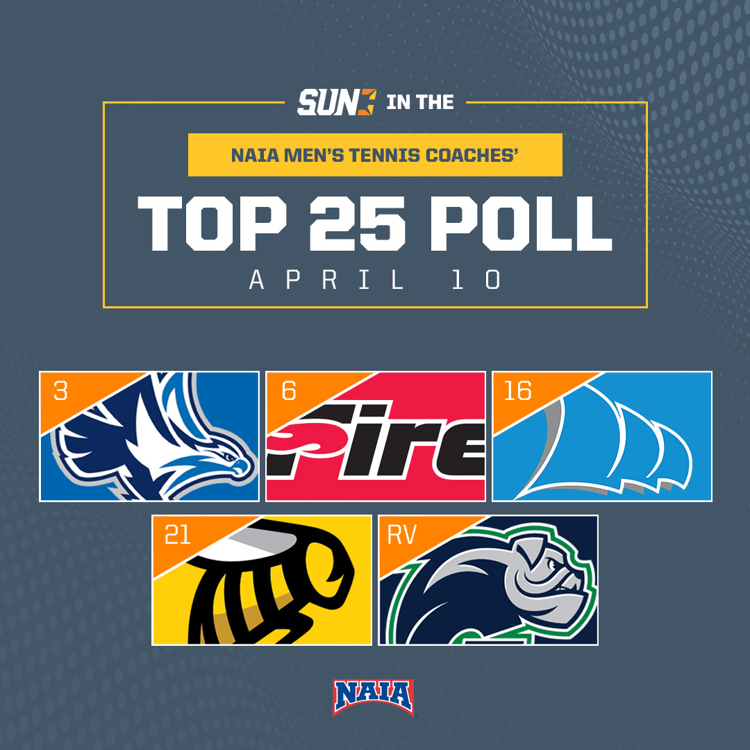 New @NAIA Men's Tennis Coaches' Poll ⬇️ @KUSeahawksMTEN leads the conference, ranked No.3️⃣👏 @SEUFireTennis remains at No.6️⃣! @ccgaathletics stays at No.1️⃣6️⃣ while @SCADSAVMTennis is ranked No.2️⃣1️⃣ @Gyrenes receive votes!