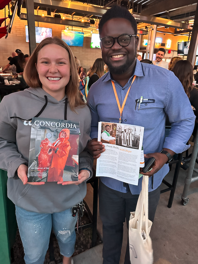 While attending the Best Practices for Ministry Conference this spring, two alumni realized they had something in common - both were featured in the 2023 Fall issue of the Concordia Magazine! Read about Lilly Niccum '21 and Jean-Enock Berus 19', MA '23: bit.ly/3J6ySLG
