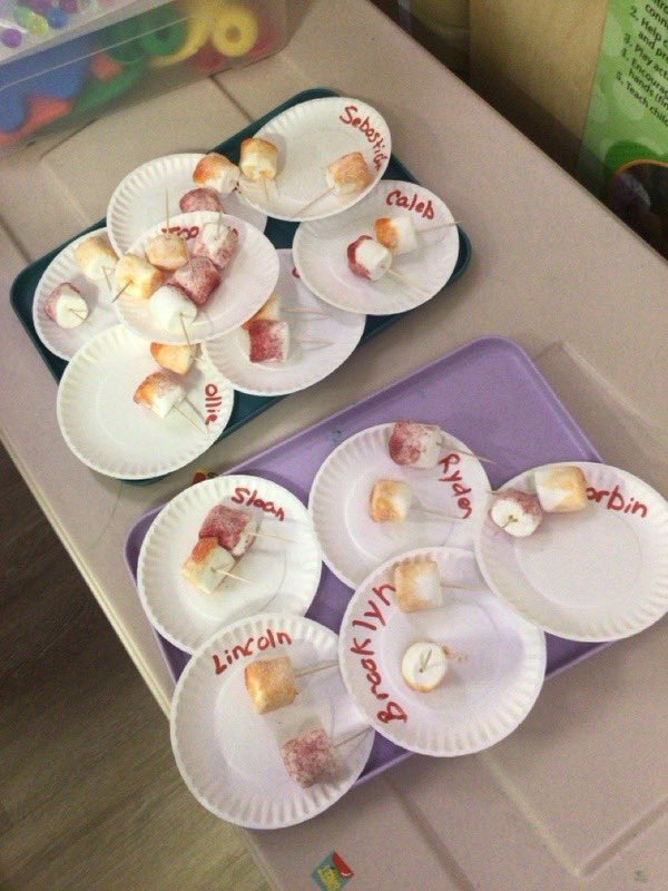 #TastyTuesday #WOYC24 #RISDCLAWOYC24 
Food vocabulary, comparing and contrasting colors/textures, and the Toucans made “Smarsh-mallow Treats!”