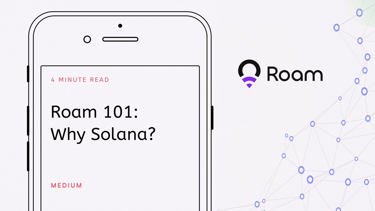 📚Dive into our latest insights! 🌐New Medium Release! Roam Network Insights: Roam 101: Why Solana? Read here: roamnetwork.medium.com/roam-101-why-s… #DePIN #Roam #Blockchain #Crypto