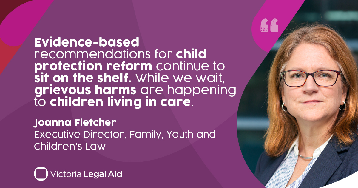 'Children and young people tell us that residential care is often no better than the environment they’ve been removed from' says Executive Director Joanna Fletcher from our Family, Youth and Children's Law. legalaid.vic.gov.au/apology-waitin…