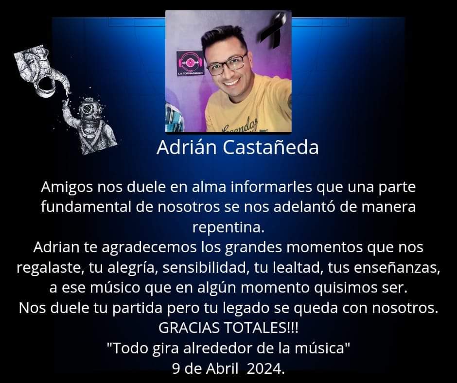 No logro asimilar la partida de mi querido amigo, me siento muy triste y desconcertada. No encuentro palabras, solo se que siempre vivirá en el recuerdo de todos los que lo queremos. 
Vuela alto, descansa en paz.