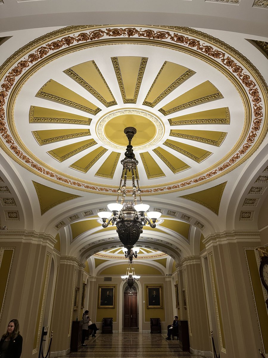 Is it just me or does this massive Senate chandelier look ever so slightly askew?