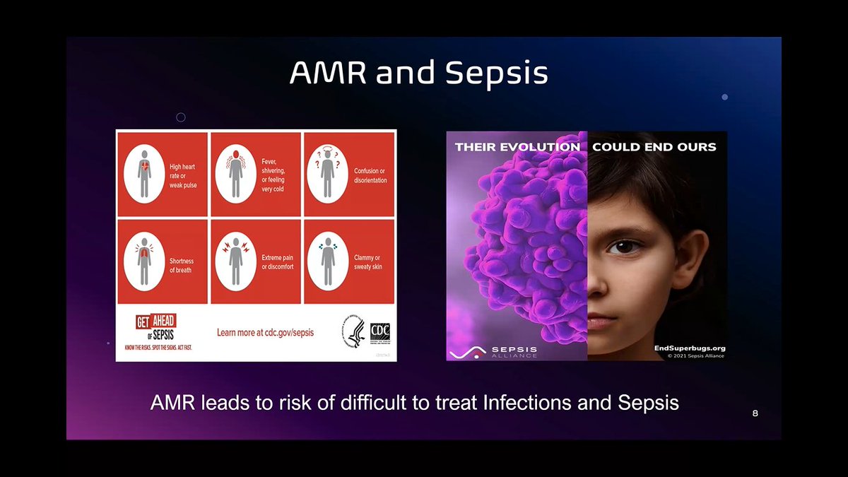 The keynote for Day 2 of the Sepsis Alliance AMR Conference is starting NOW with @DrUzmaSyed! Join her to learn more about the global threat of #AMR and #sepsis in the post-COVID-19 era. AMRConference.org