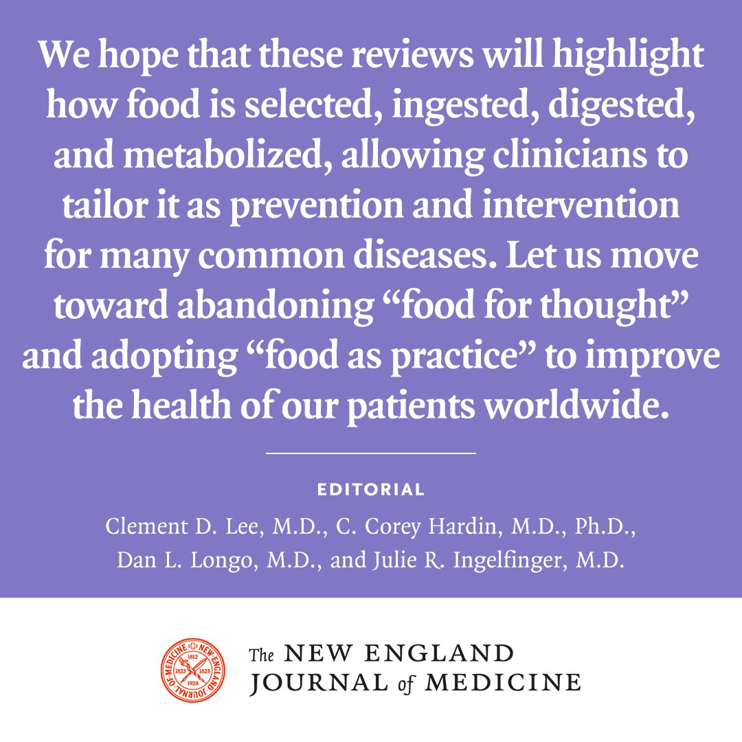 The editors announce a new series focusing on fundamental and emerging concepts in nutrition, from the “pharmacodynamics” of food to the gut and immunity and the role of the gut microbiome in health and disease. Read the full editorial: nej.md/4cUyaPh