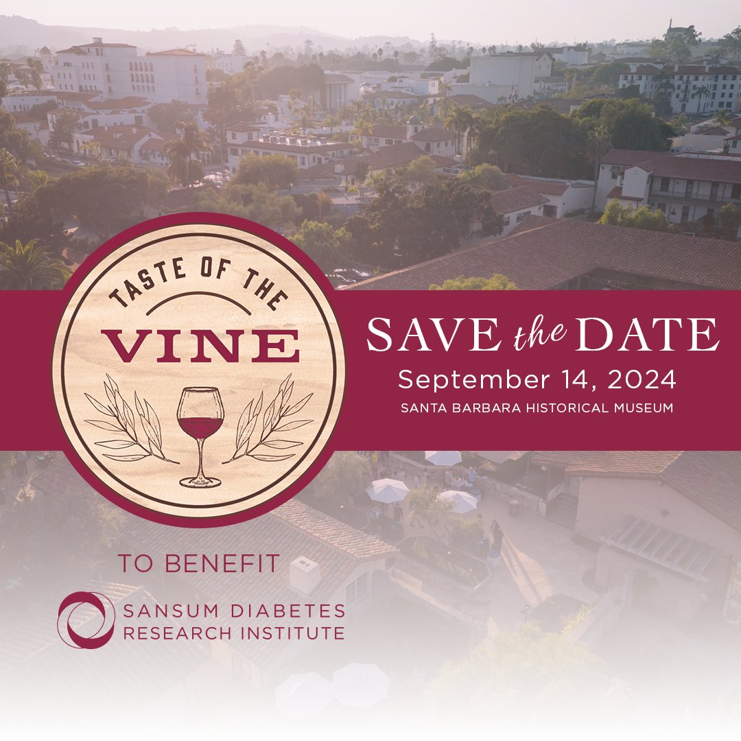 🍇✨ Save the Date! ✨🍷 We're thrilled to announce SDRI's 2024 Taste of the Vine fundraiser on September 14, 2024, at the stunning Santa Barbara Historical Museum! 🎉 Reach out now to become a proud sponsor of this unforgettable event! Learn more at sansum.org/taste-of-the-v…