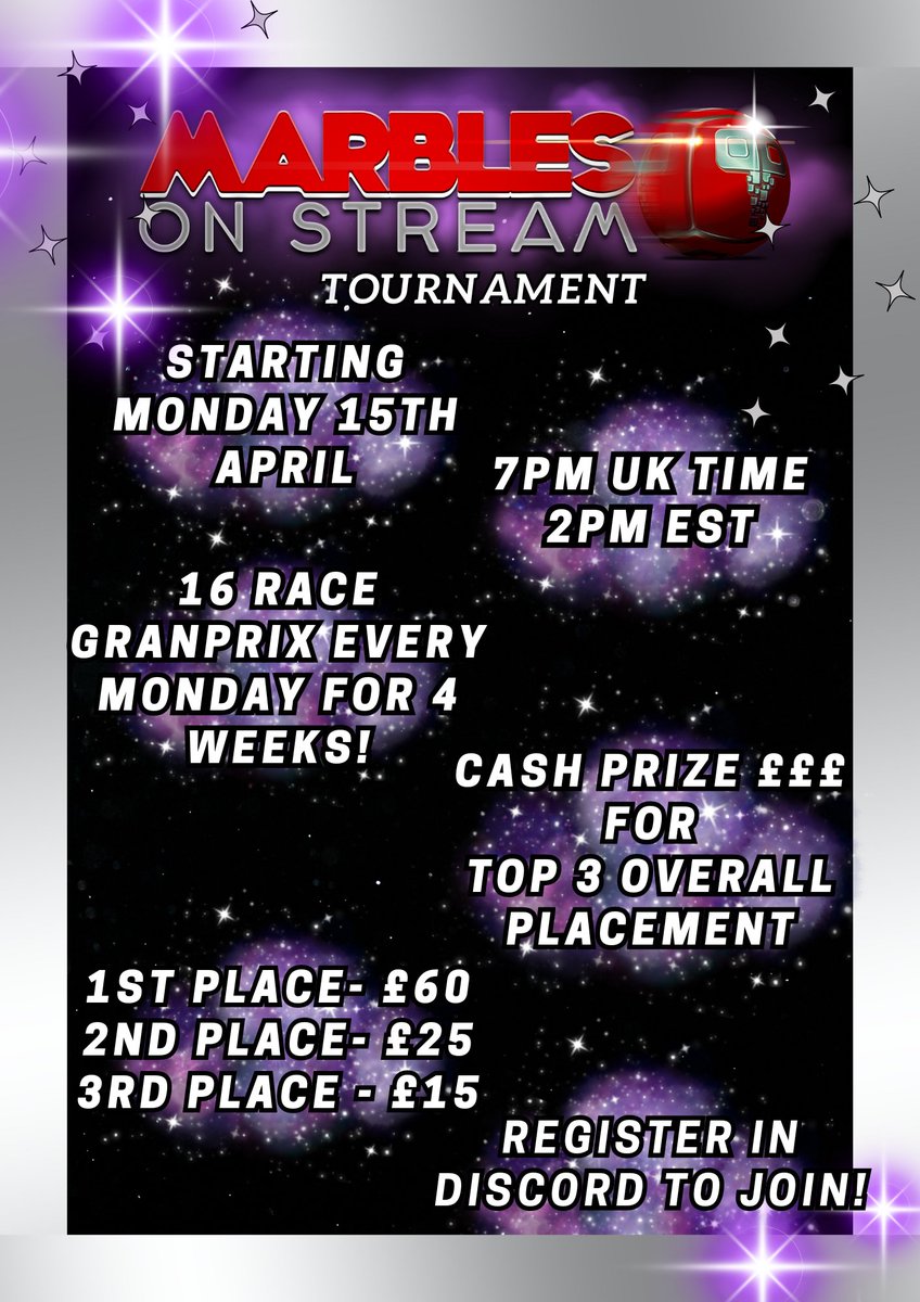 First marbles tournament starting next week with cash prizes 👀

Need to be in the discord to register!

Lmk if you want to join! 💕