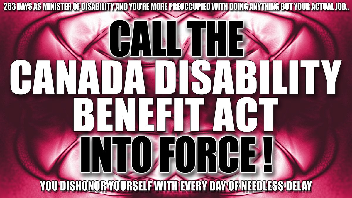 The280Times's tweet photo. 263 days @KamalKheraLib since you became Minister in charge of the #CanadaDisabilityBenefit, Housing, Auto-theft & Endorsement of @WendysCanada locations.
We're urgently curious when your gonna get back to that first one, where lives are lost due to apathy ? #CallCDBIntoForce ! https://t.co/SvPDJUTYA3