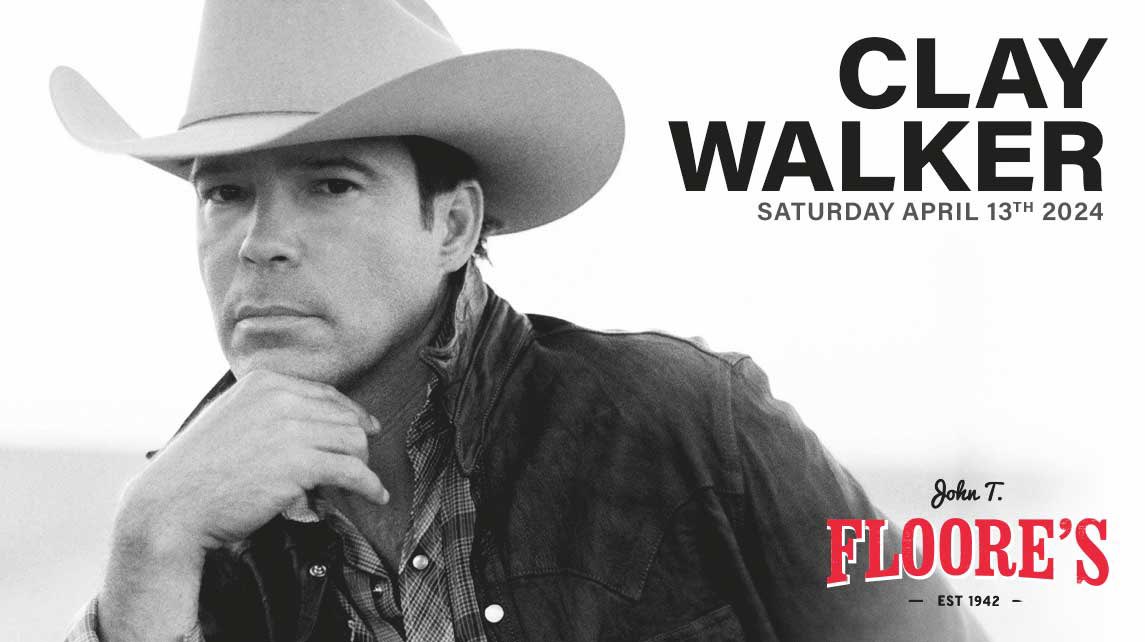 Saturday! @ClayWalker returns to the outdoor stage at @Floores with special guest @TheWynnWilliams ! Get your tickets here: bit.ly/3MHrqcl