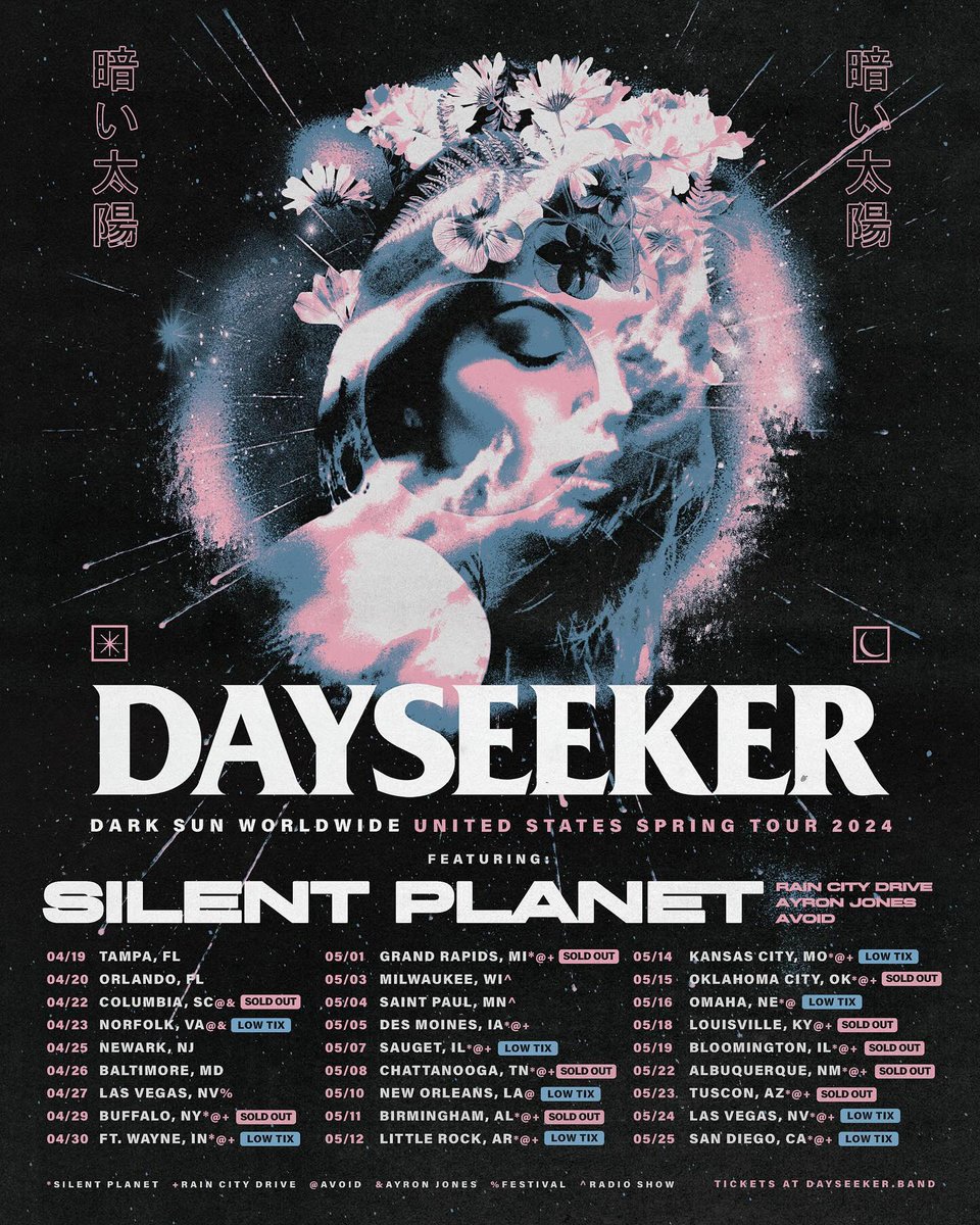 .@slntplnt will be playing with @dayseeker on a bunch of dates for their upcoming Dark Sun Worldwide tour! ⠀