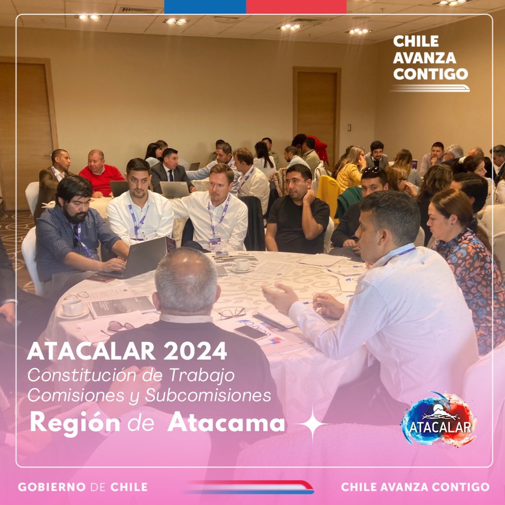 AtacamaEconomia's tweet photo. ¡Gran jornada en ATACALAR 2024. La Seremi @Maka_Arias_ junto a diversas autoridades y delegaciones de Argentina, participaron en la Constitución de Trabajo Comisiones y Subcomisiones y en esta oportunidad la Seremi participó en el sector del Turismo #ATACALAR #Copiapó 🇨🇱🇦🇷 https://t.co/J0dDALRsUk