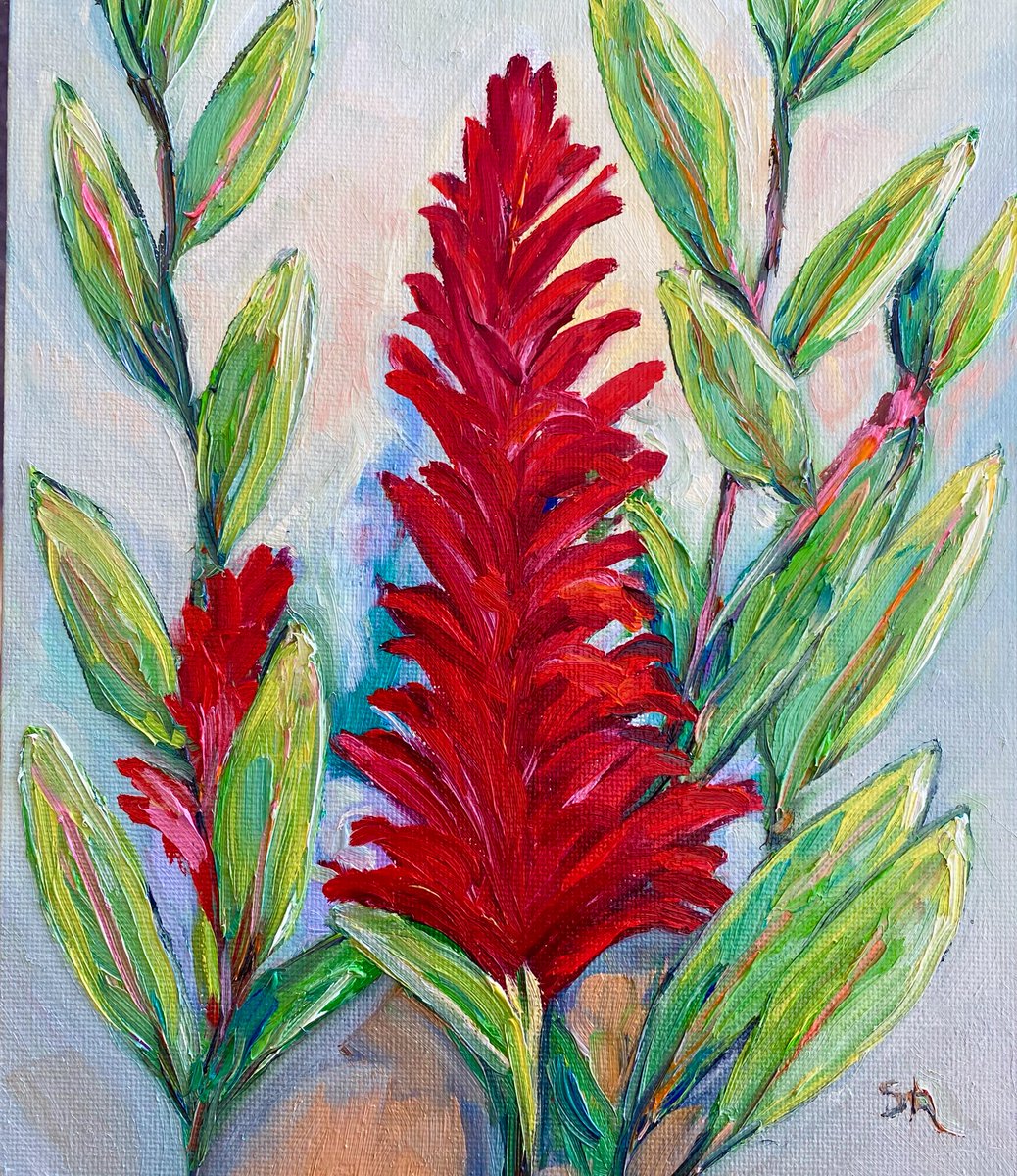 Working on a few small paintings for an event.  #redginger #art #ArtistOnTwitter #artonx #red #flower #paintings #wednesdayvibes #haveagoodday