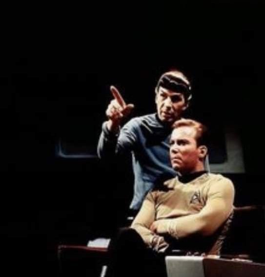 Spock “This is the universe, Jim. It's really, really big. It’s even bigger than your ego.”
Kirk “Hearsay”

#startrek #startrektos #cast #scifi #tvseries #quotes #fun #humor #williamshatner #leonardnimoy