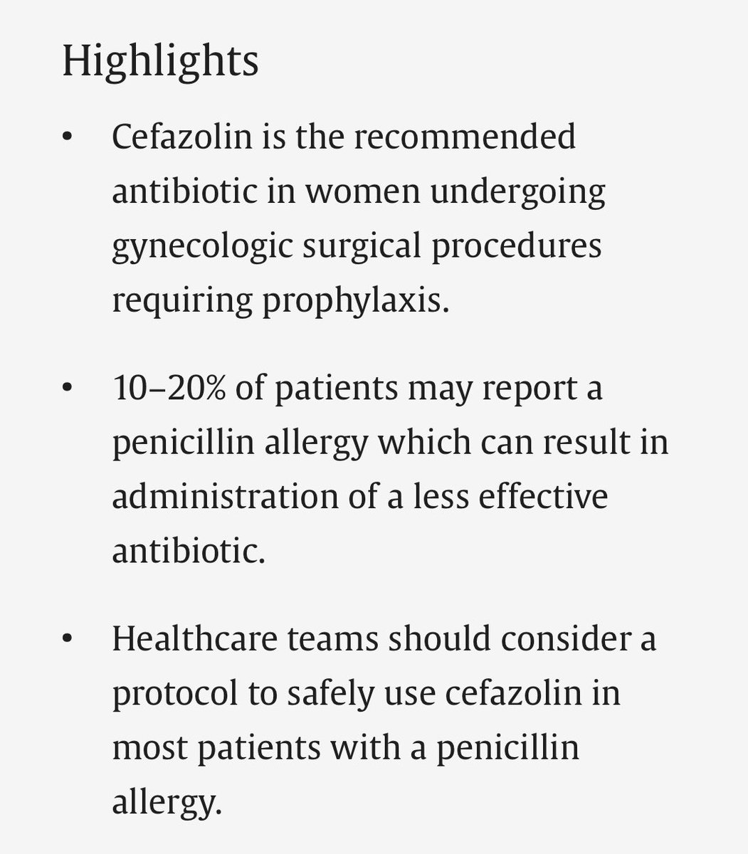 Quality corner: Safely using cephalosporins in almost all patients with penicillin allergies #MiniReview #ERAS @TeresaBoitano @MichaelStraug10 @SeanDowdy1 @SGO_org @IGCSociety @ESGO_society @acog sciencedirect.com/science/articl…