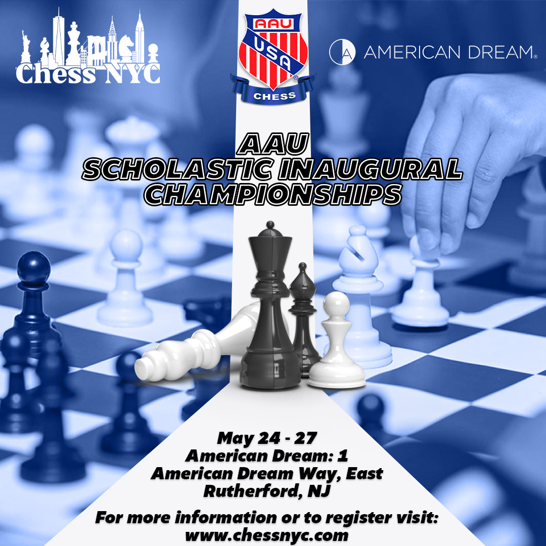 Reti or not the AAU Scholastic National Championship for chess is happening May 24-27 in East Rutherford, NJ ❗ More info: bit.ly/43JHhOL