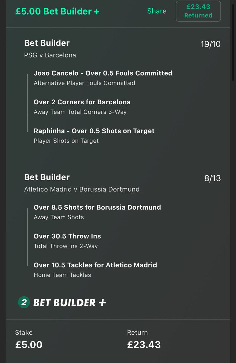 Let’s goooooooo!!!🔥🔥🔥

4/1 bet builder lands 

Don’t miss out join our free telegram group

👇

t.me/+LYFtCRl8FSQ1N…