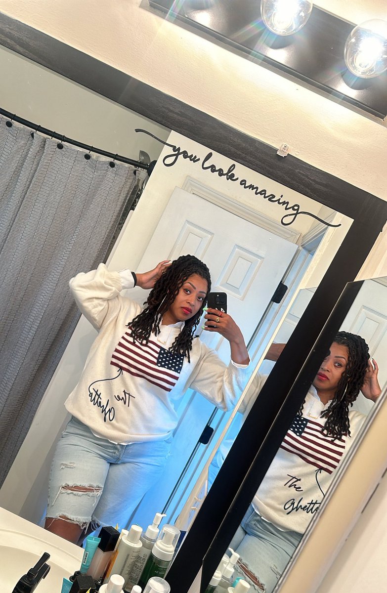 Chabooboo3's tweet photo. Another custom sweater by me 🥰 This one is called USAnnoyinggg 🥰😝. #custom #madebymaysh #redting https://t.co/eHZZKvhJj8