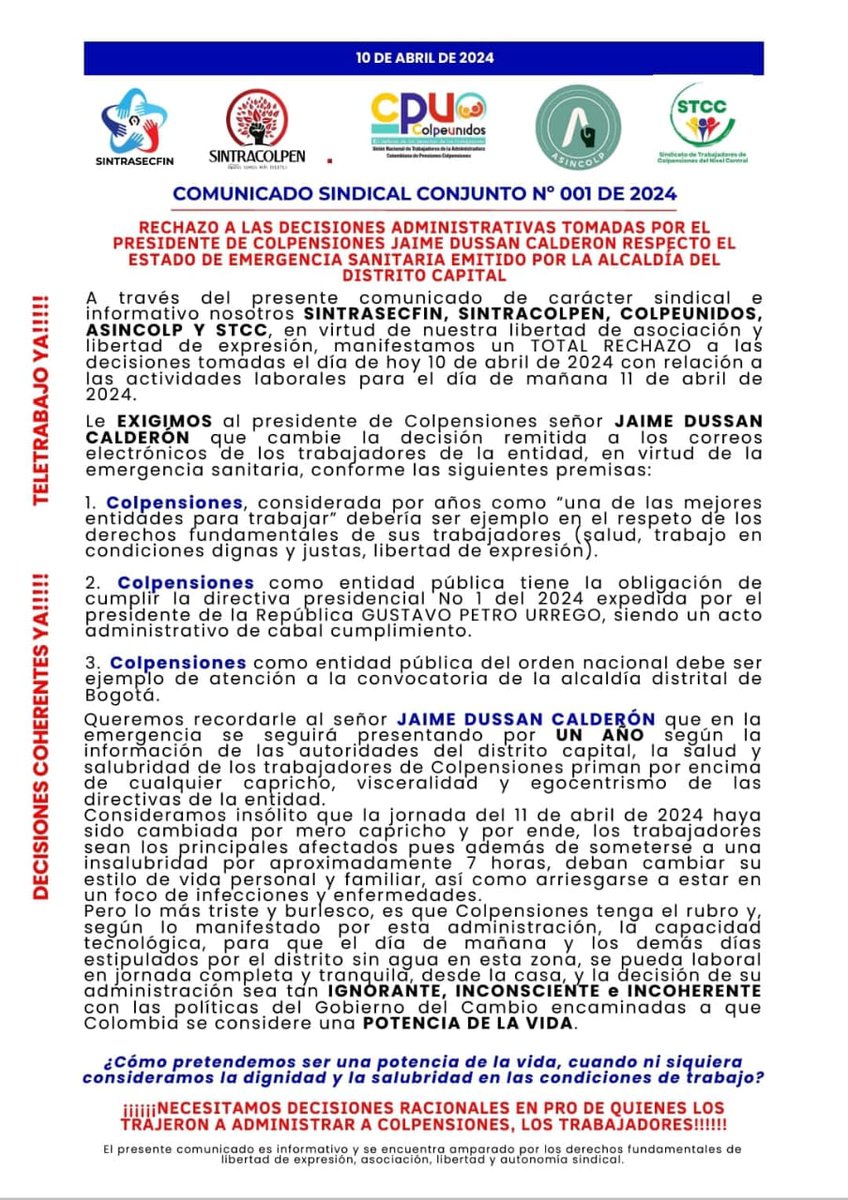 colpeunidos's tweet photo. En la administración pública @petrogustavo las directrices @dussanja emanan de normas y enfocadas en apoyar la misión de la entidad @MintrabajoCol garantizando el servicio y protegiendo los derechos y el bienestar de los trabajadores @Colpensiones No se fundamentan en caprichos. https://t.co/AD26dZHijY