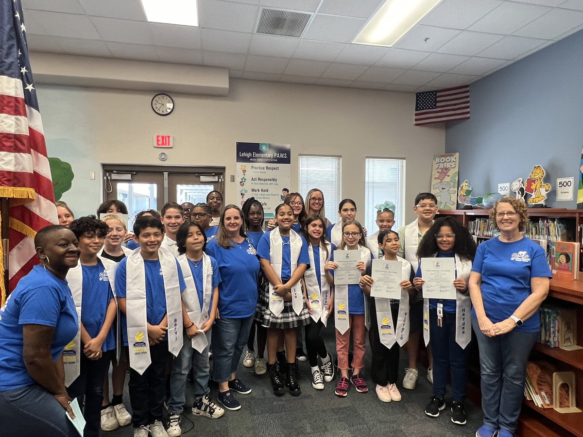 LehighElem's tweet photo. National Elementary Honor Society students on their Induction Ceremony. Congratulations on this great achievement! You have shown outstanding Scholarship and responsibility and a commitment to excellence in Service and Leadership. #NEHS https://t.co/3JxNPwly7k