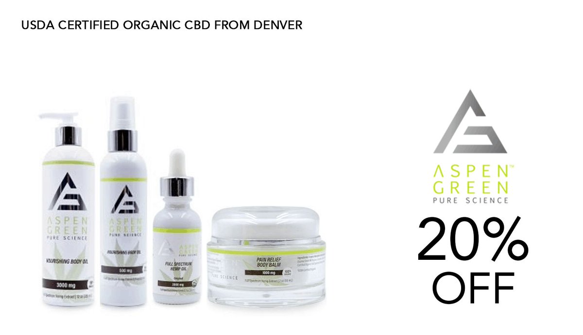 🌿Don't miss out on the savings! Get 20% OFF all Aspen Green products with code SOC👉 Shop now at buff.ly/49zSEdc #CBD #SaveOnCannabis 💚