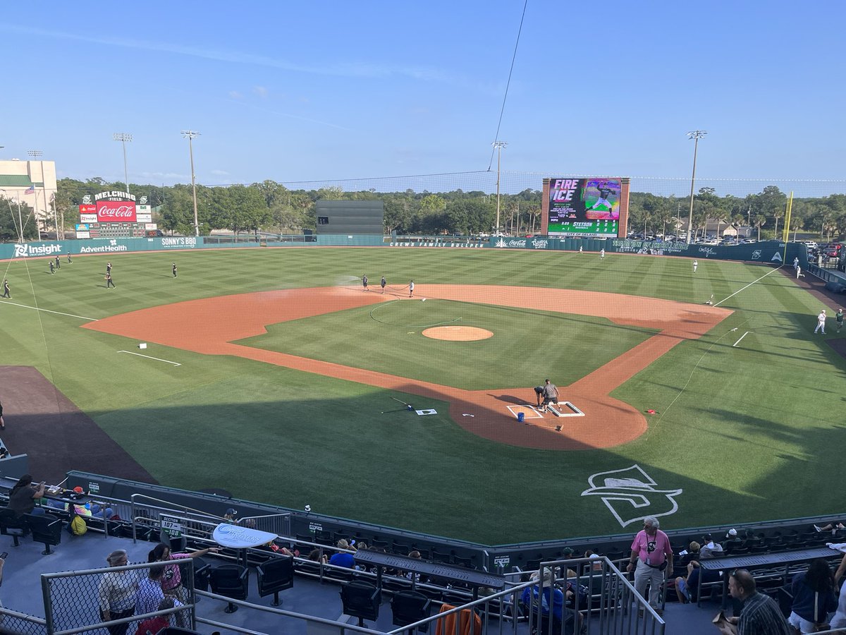 Great night for a ballgame as 16th ranked @UCF_Baseball is in DeLand to play Stetson. It’s the 130th all-time meeting between the two. First pitch 6:32p. Listen on the stream via link below.