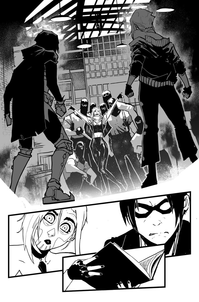 Hey All! Happy Wednesday! Did you read our little comic from yesterday? Batman and Robin #8? No? Well here are some preview pages + black and white! with the amazing colors of @RexLokus !