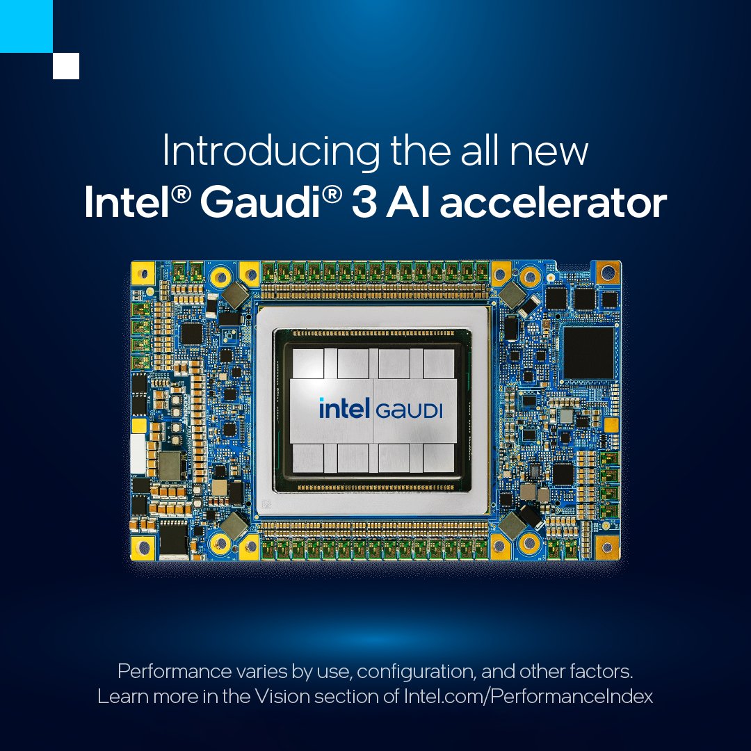 Calling all developers! The new #IntelGaudi 3 AI accelerator offers an open-source AI software stack for better #GenAI performance and is projected to average 1.5x faster time-to-train vs. NVIDIA H100 running common large language models. Learn more. intel.ly/3UfLPte