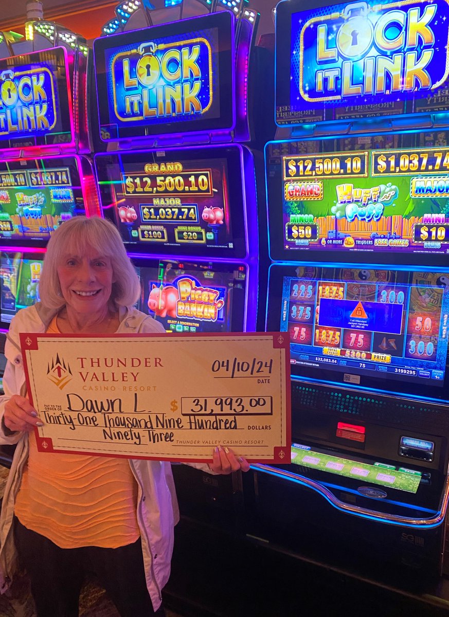 Congratulations to Dawn for her $31,993 jackpot win on Lock It Link Huff N’ Puff! 🎰🎉💰🐺
