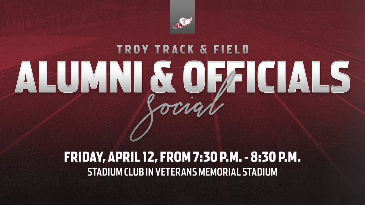 𝘾𝙖𝙡𝙡𝙞𝙣𝙜 𝙖𝙡𝙡 𝙖𝙡𝙪𝙢𝙣𝙞... Don't miss your chance to re-connect with fellow track and field alumni this Friday night following the first day of competition of the Doc Anderson Invitational. #OneTROY⚔️