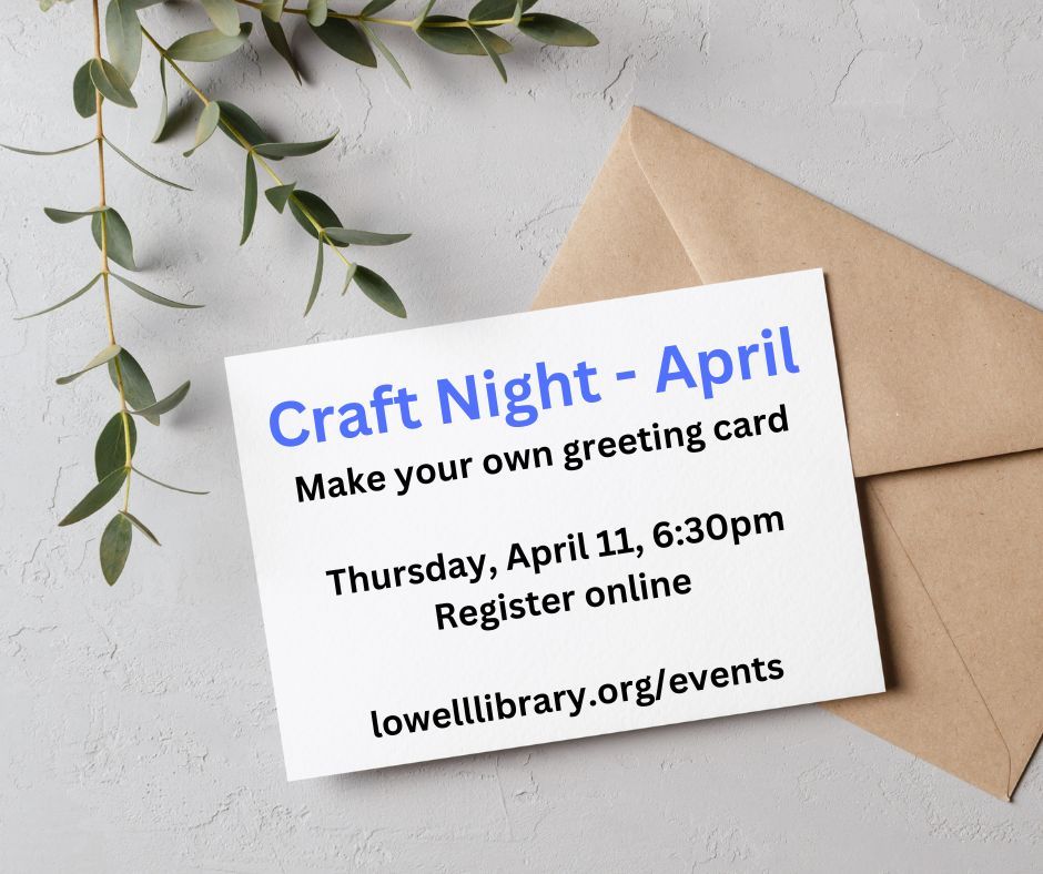 pollardlibrary's tweet image. Craft night is tomorrow night! This month, we'll be making greeting cards!
#lowellma #libraryprogramming #craftnight #creativecrafts
