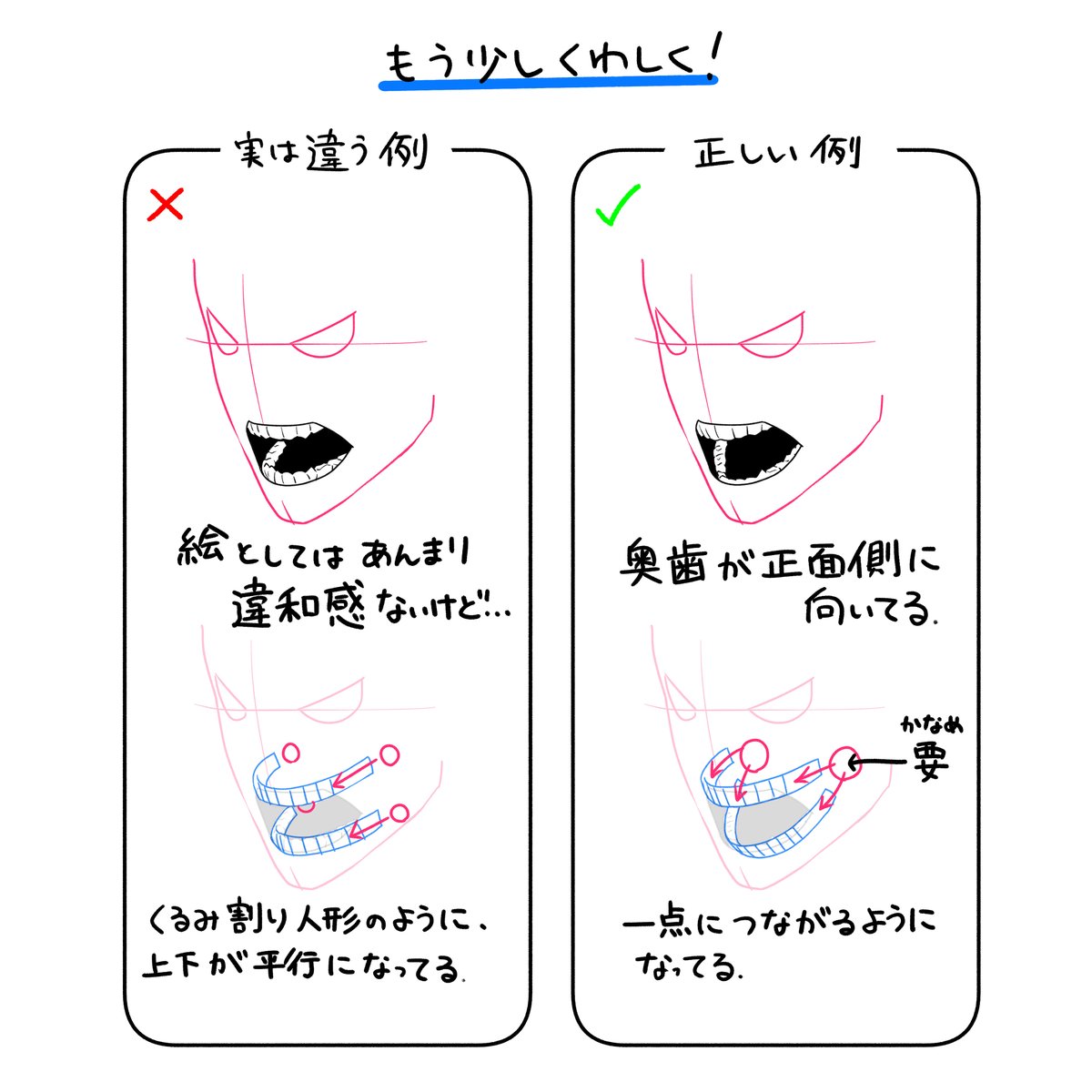 歯を描くときのコツをまとめてみたよ♪