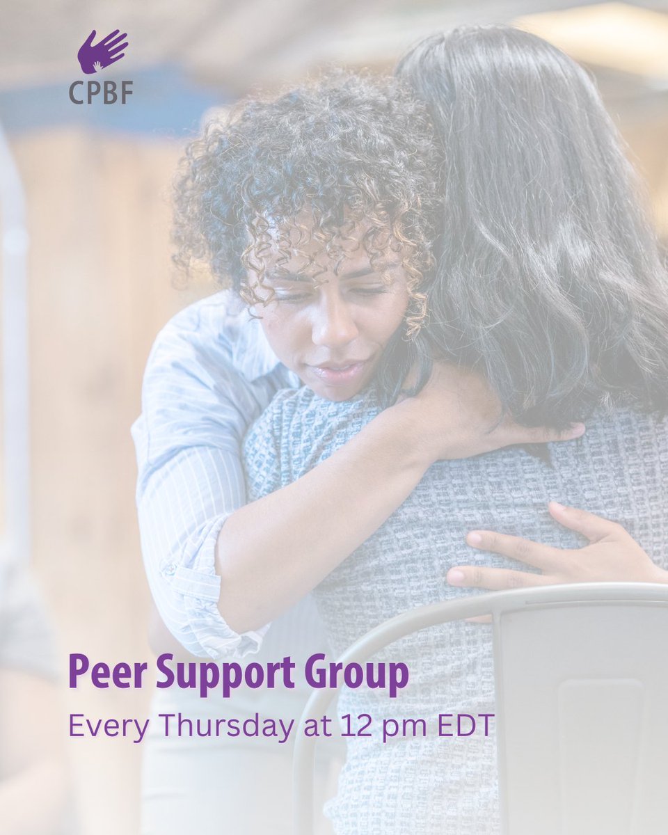 Thursday, CPBF will be hosting another peer support group at 12pm EDT.    

Sharing and hearing experiences with other NICU parents can be very beneficial.To learn more about our peer support group, please visit.   

cpbf-fbpc.org/peer-support-f…