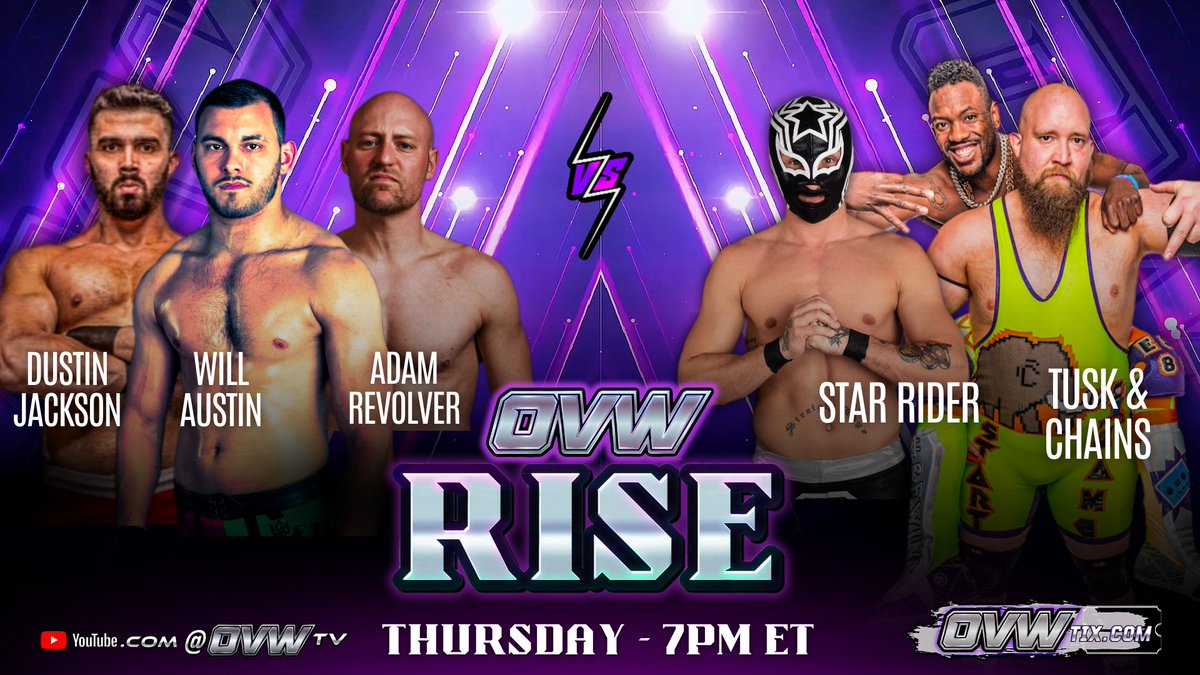 You don't want to miss the action of #OVWRise at the Davis Arena! TOMORROW - 7pm EST Reserve your spot at OVWTix.com or watch #LIVE on YouTube & Fite #prowrestling #OVW #live #louisville #kentucky #wrestling #netflix